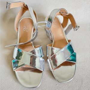 Franco Sarto Silver Strappy Sandals